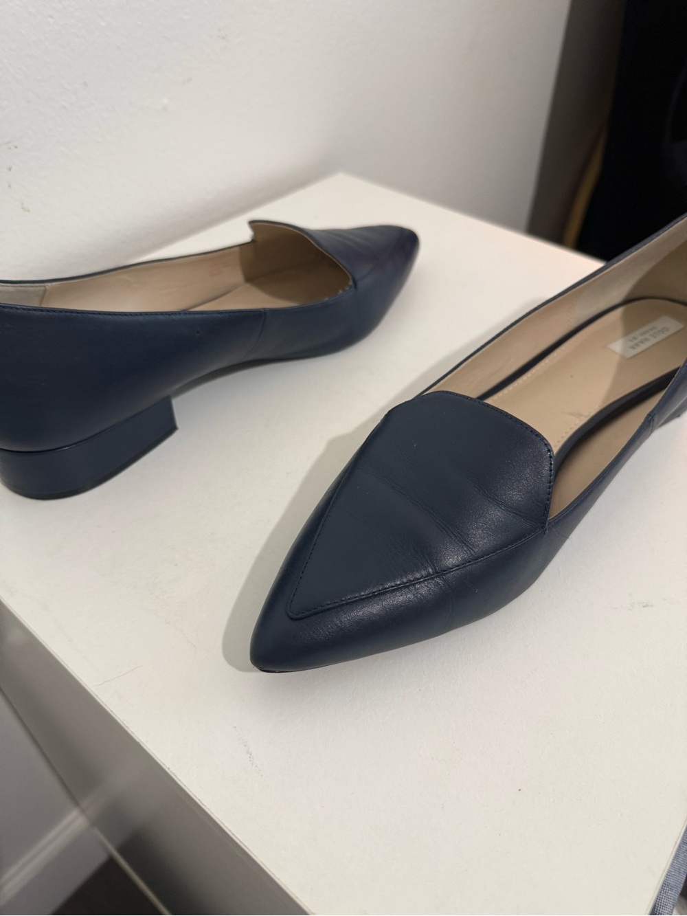 Cole Haan Classic Women's Pointed Toe Loafers in Navy - Picture 15 of 16